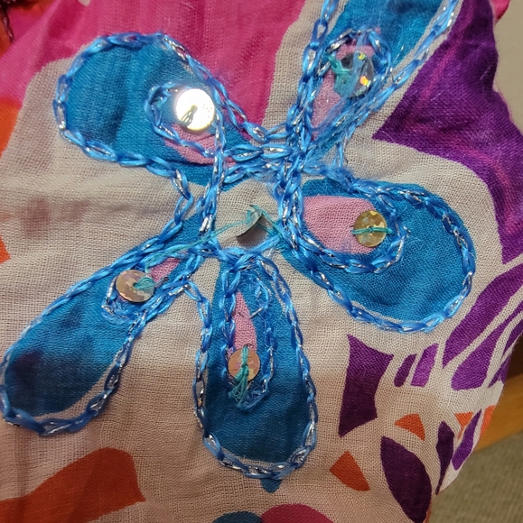 CATO Bohemian Floral skirt w/ sequin. Size 14/16 . - Picture 3 of 10